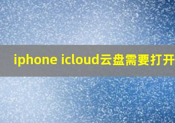 iphone icloud云盘需要打开吗